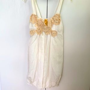 White Appliqué Mini Tulip Dress